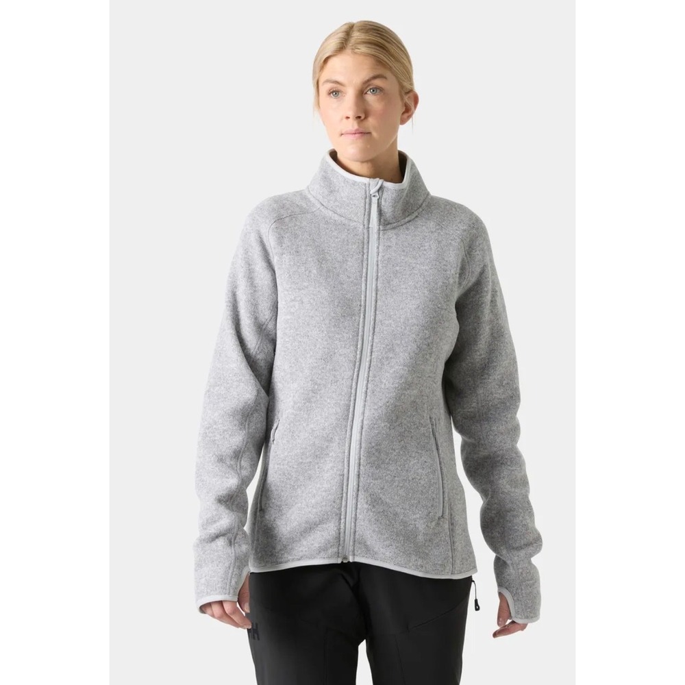 Helly Hansen Womens Varde Polartec Knit Fleece Jacket Grey June Mountain Small